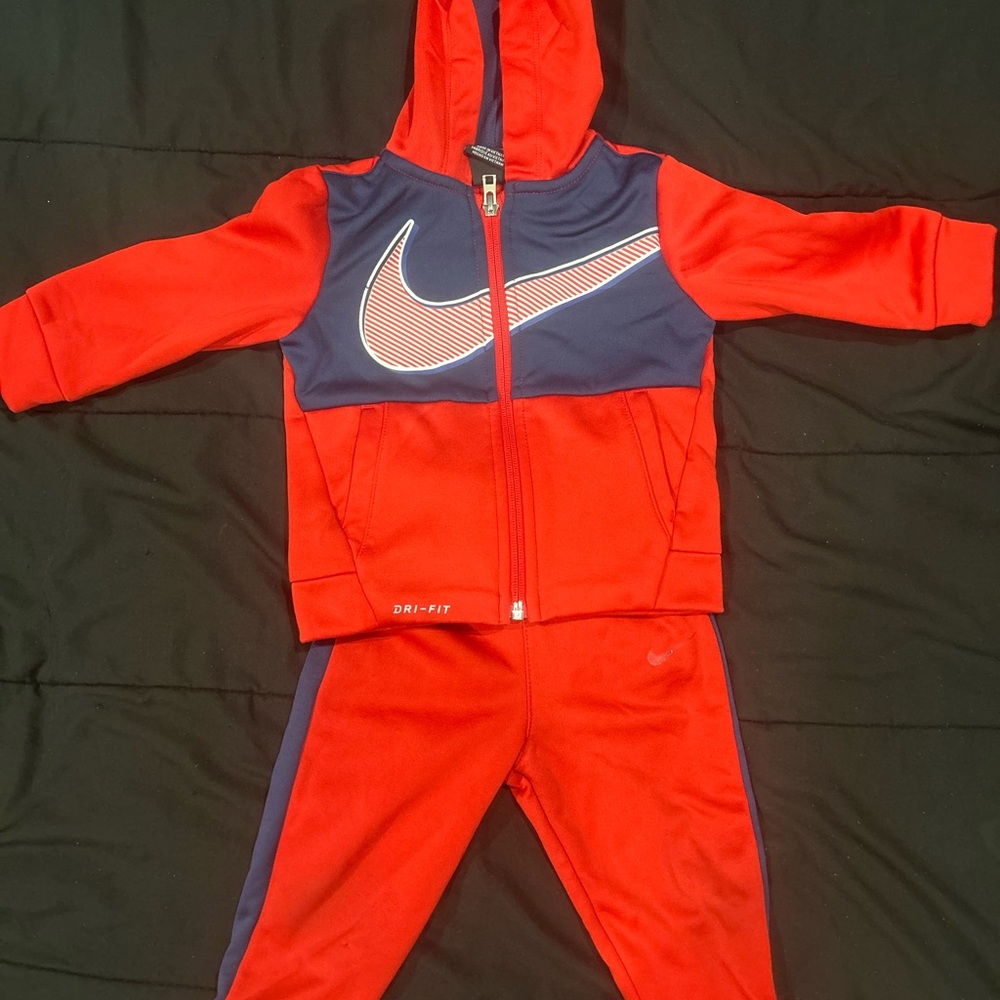 Nike Kids Red and Navy Tracksuit